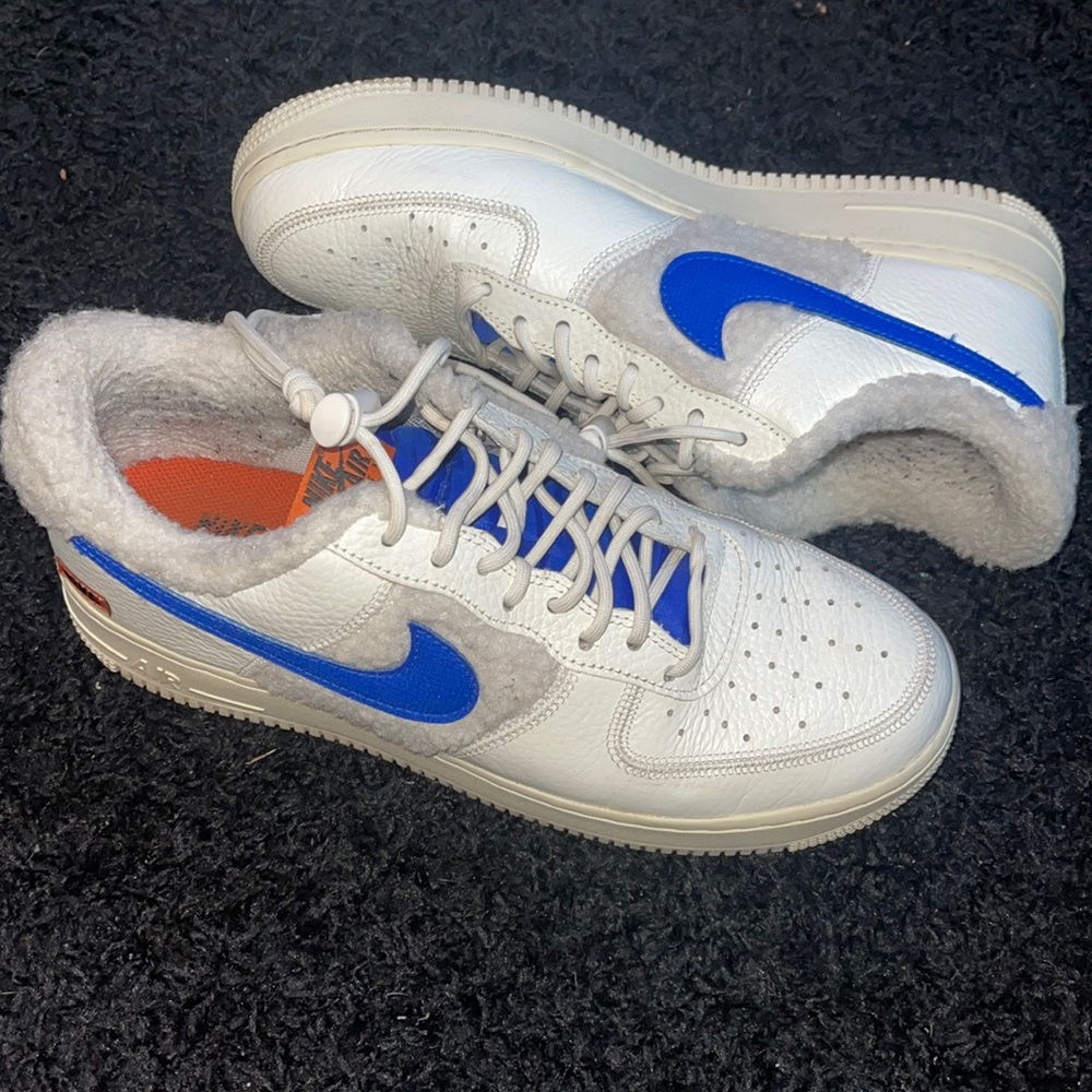 Air Force 1, Sherpa White, Size 12 in womens/10.5 mens, too wild for me